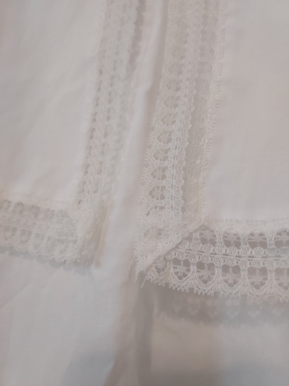 Vintage Sweet White Lace-Trim Bow Yoke Blouse Cottagecore Prairie Victorian Chic - Picture 6 of 10